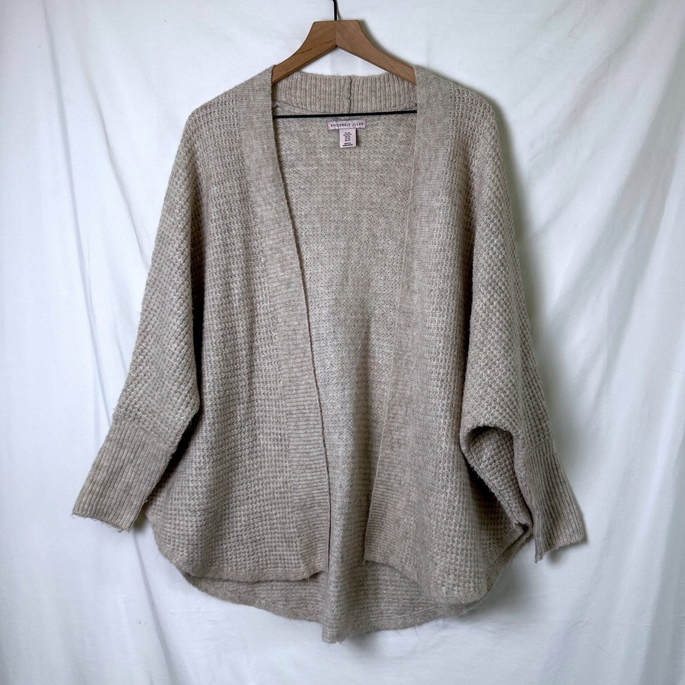 Sincerely Jules Womens Cardigan Oatmeal XS Oversized Alpaca Blend Cocoon Knit